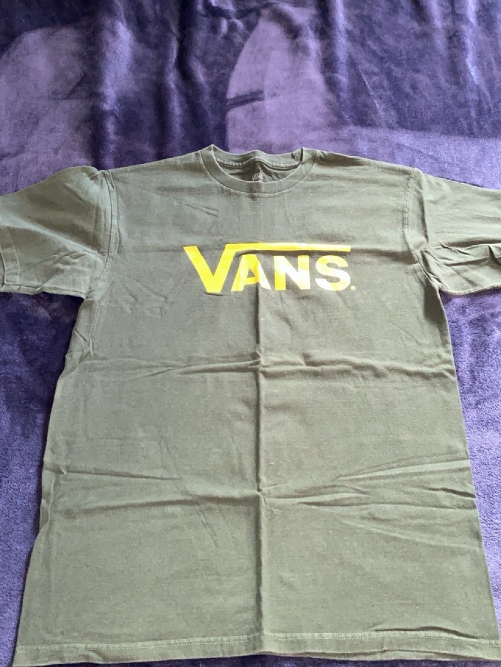 Vans Olive Green Tee with Yellow Logo